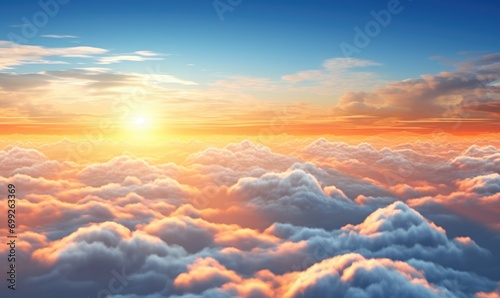 sunrise time above the clouds 