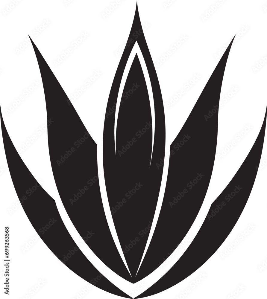 Aloe Serenity Vector Black Plant Emblem Botanical Essence Aloe Vera Black Logo Icon Aloe Serenity Vector Black Plant Emblem Botanical Essence Aloe Vera Black Logo Icon