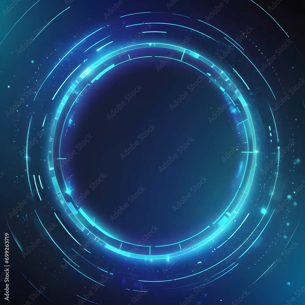 Futuristic circle vector HUD interface screen design. Abstract style on blue background. Abstract vector background. Abstract technology communication design innovation concept background.