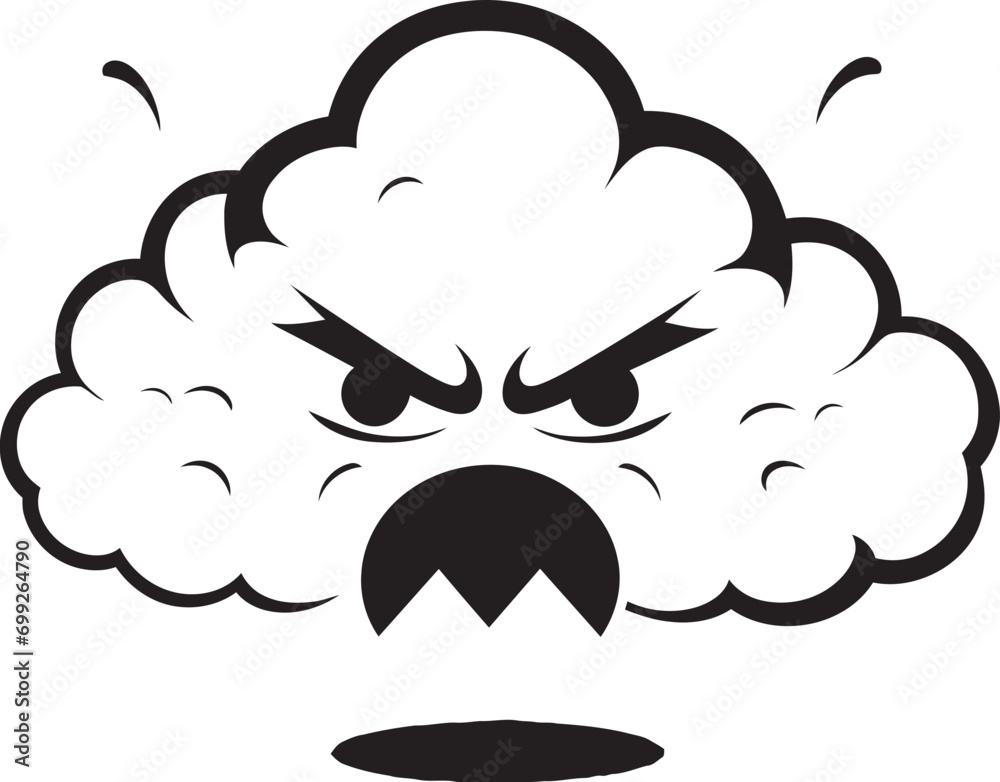 Riled Nimbus Vector Angry Cloud Logo Fuming Squall Angry Cloud Emblem Design Riled Nimbus Vector Angry Cloud Logo Fuming Squall Angry Cloud Emblem Design