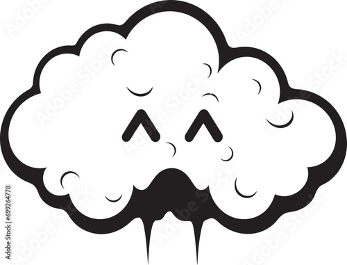 Vexed Vapor Angry Cloud Logo Icon Thunderous Fume Vector Angry Cloud Design