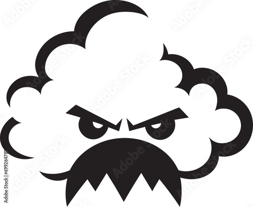 Thunderous Fume Vector Angry Cloud Design Tempestuous Squall Black Angry Cloud