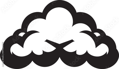 Fototapeta Naklejka Na Ścianę i Meble -  Tempest Fury Angry Vector Cloud Icon Stormy Wrath Vector Angry Cloud Design