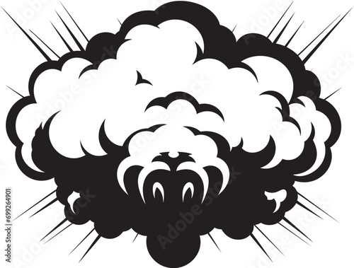 Vexed Vapor Black Angry Cloud Emblem Thunderous Fume Angry Cartoon Cloud Design