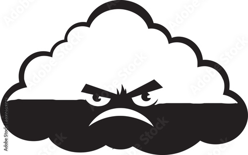 Stormy Outburst Angry Cloud Design Wrathful Cumulus Vector Black Logo Cloud
