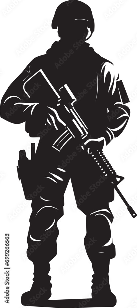 Defender s Resolve Armed Man Black Emblem Strategic Defender Black Vector Armyman Logo Defender s Resolve Armed Man Black Emblem Strategic Defender Black Vector Armyman Logo