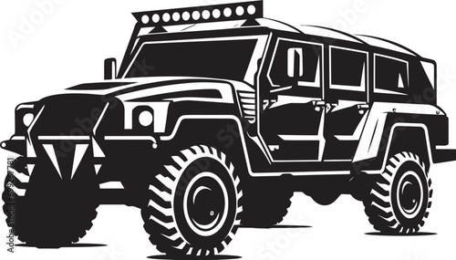 Pathfinder Reconnaissance Black SUV Icon Strategic Rover 4x4 Black Emblematic Design