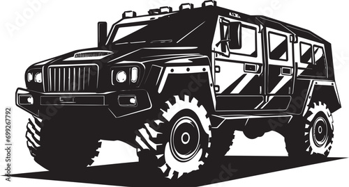 Guardian Rover Black Army Transport Logo Commander s Vehicle 4x4 Army Vector Symbol