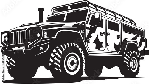 Defensive Recon Military Vehicle Vector Design Warrior s Ride Army 4x4 Emblematic Icon