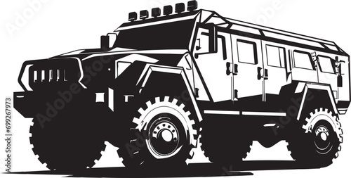 Commander s Vehicle 4x4 Army Vector Symbol Pathfinder Reconnaissance Black SUV Icon