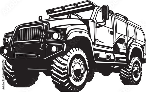 Pathfinder Recon Black SUV Icon Strategic Rover 4x4 Black Logo Emblem