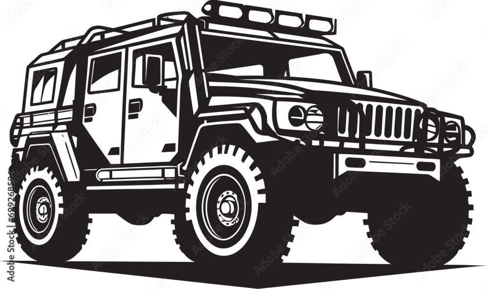 Tactical Rover Vector Black Logo Emblem Off Road Command Army Vehicle Icon Tactical Rover Vector Black Logo Emblem Off Road Command Army Vehicle Icon