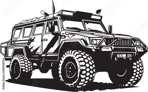 Warrior s Ride Black Army 4x4 Logo Combat Cruiser Vector Military Symbol