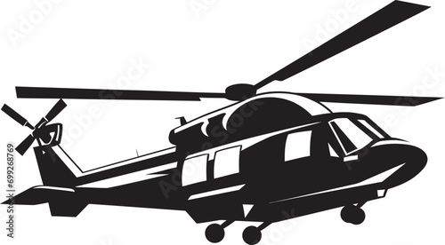 Tactical Huey Military Chopper Symbol Militant Airborne Army Copter Vector Design