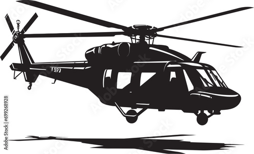 Combat Rotorcraft Vector Black Logo Emblem Tactical Huey Military Chopper Symbol