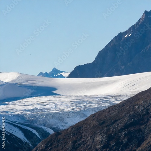 Winter mountains landscape frozen peak glacier