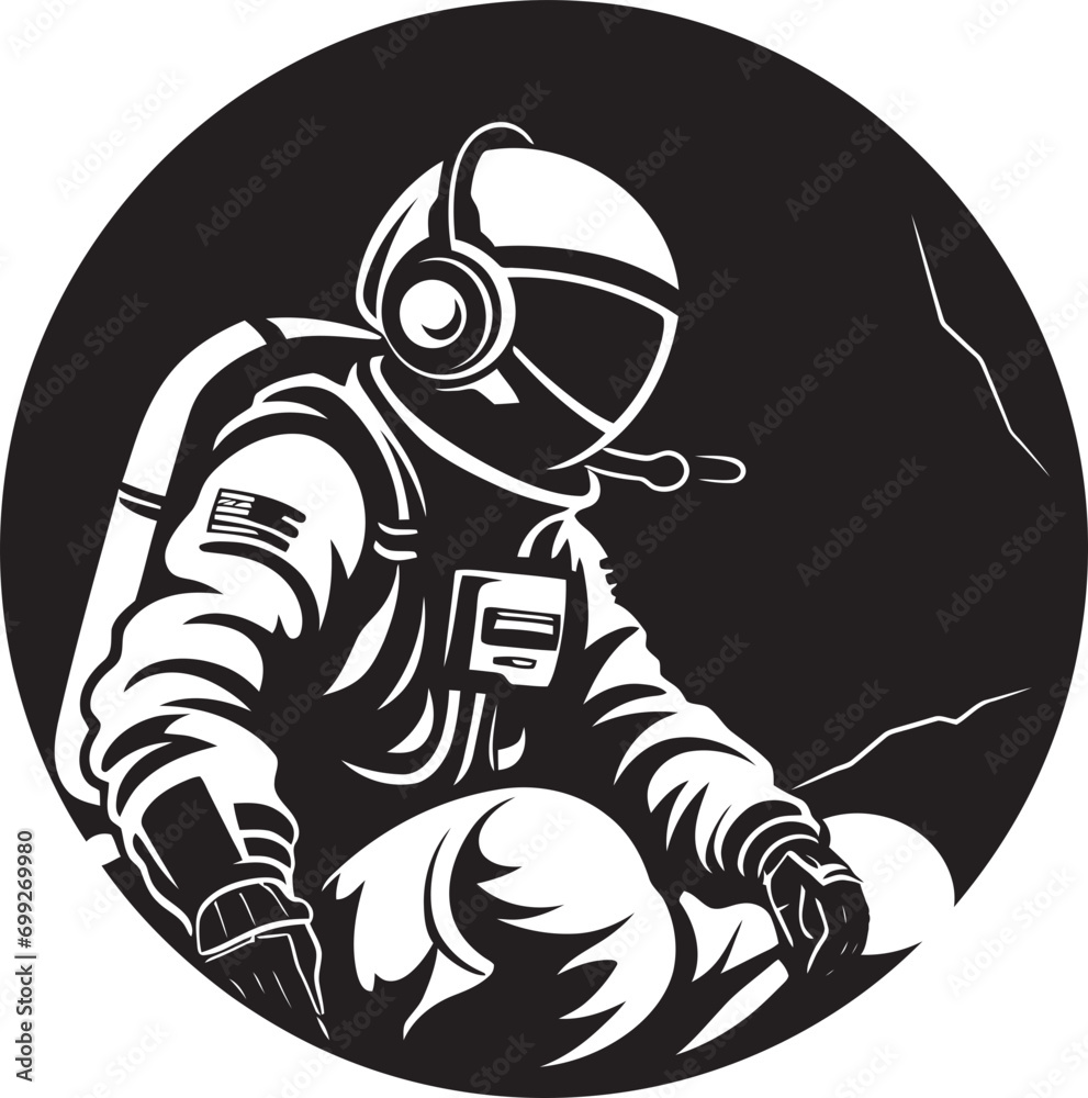 Stellar Navigator Vector Astronaut Symbol Cosmos Trailblazer Black Helmet Logo Stellar Navigator Vector Astronaut Symbol Cosmos Trailblazer Black Helmet Logo