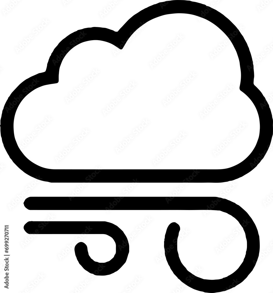 Weather concept cloud and wind icon isolated on white background Weather concept cloud and wind icon isolated on white background