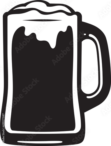 Brewmaster s Pride Black Logo Beer Mug Hoppy Emblem Vector Mug Icon Design