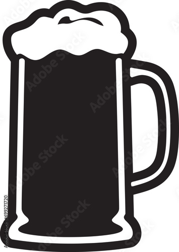 Brewmaster s Pride Black Logo Beer Mug Hoppy Emblem Vector Mug Icon Design