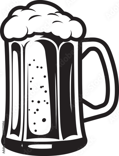 Cheers Emblem Black Beer Tankard Crafty Lager Vector Mug Logo Design
