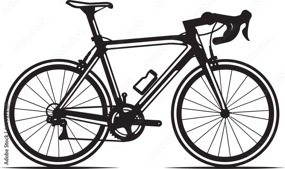 SleekCyclist Black Bicycle Emblem CycleRoute Iconic Bike Vector Design SleekCyclist Black Bicycle Emblem CycleRoute Iconic Bike Vector Design