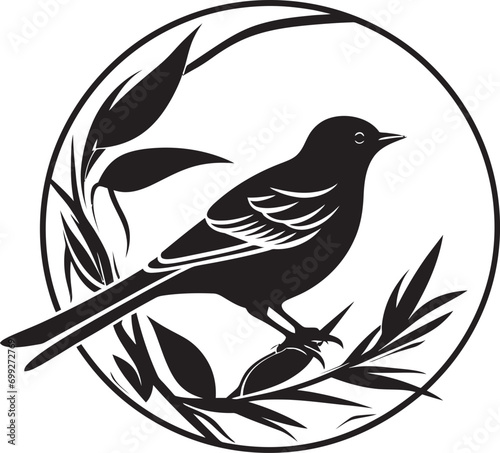 Weaver s Touch Black Bird Emblem Nest Formation Vector Nest Logo © BABBAN