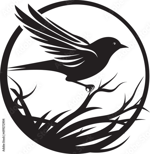 Avian Artistry Black Nest Logo Design Weaver s Wings Vector Nest Symbol