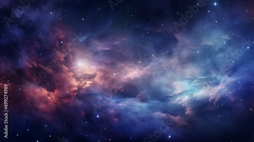 Purple and red color tones of outer space galaxy, supernova nebula background