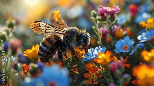 bee on spring wildflowers © alexandra_pp
