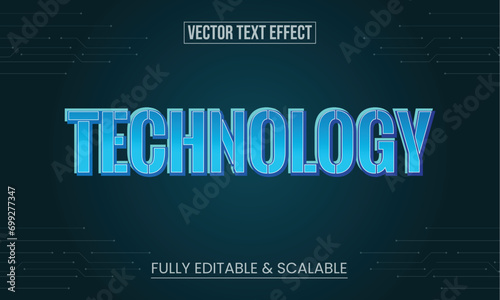 Modern Vector Editable Technology Text Effect