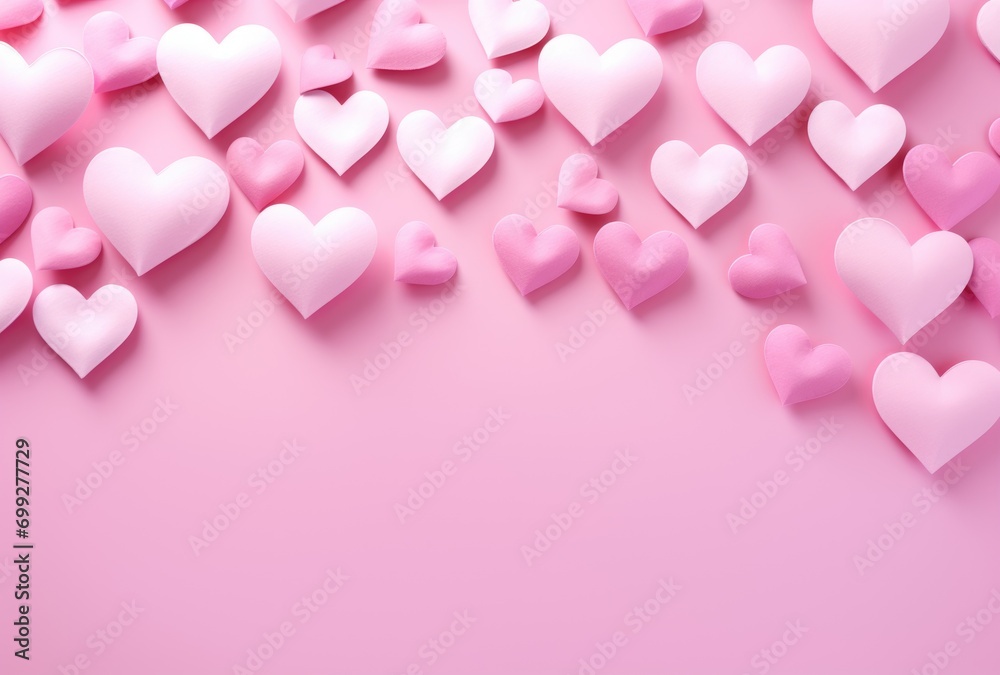 Hearts on a pink background