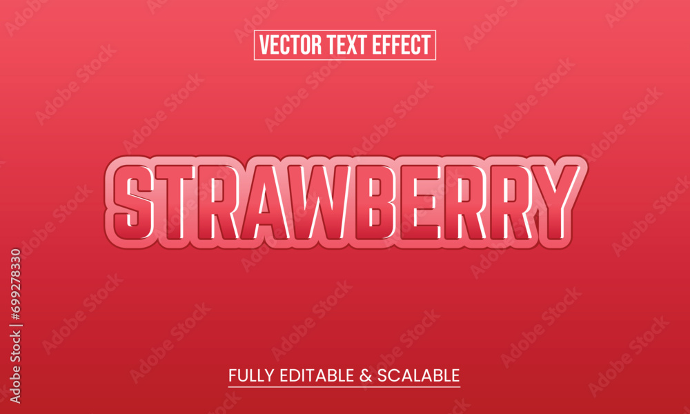 Fototapeta premium Modern Vector Editable Strawberry Text Effect