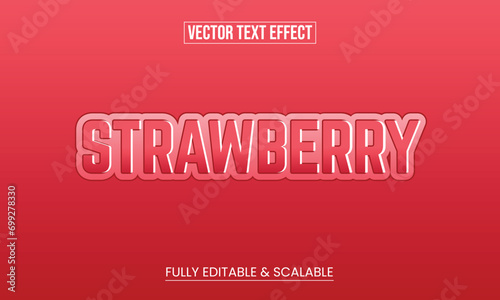 Modern Vector Editable Strawberry Text Effect