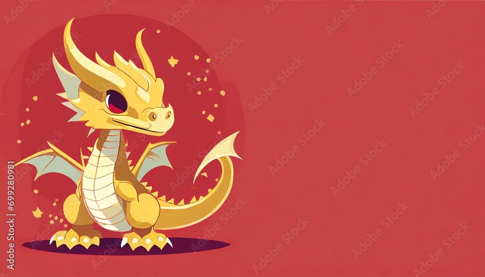 Gold dragon on red background for Chinese New Year 2024 Gold dragon on red background for Chinese New Year 2024