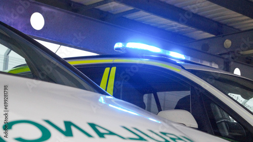 Scottish Ambulance Service cars with blue lightbar
