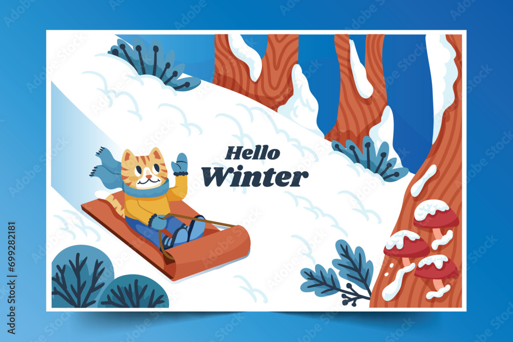 flat background winter season design vector illustration flat background winter season design vector illustration