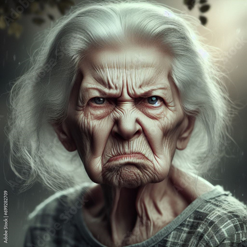 Various Elderly Models With Different Expressions