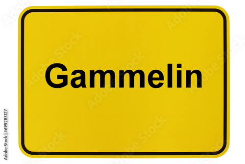 Illustration eines Ortsschildes der Gemeinde Gammelin in Mecklenburg-Vorpommern