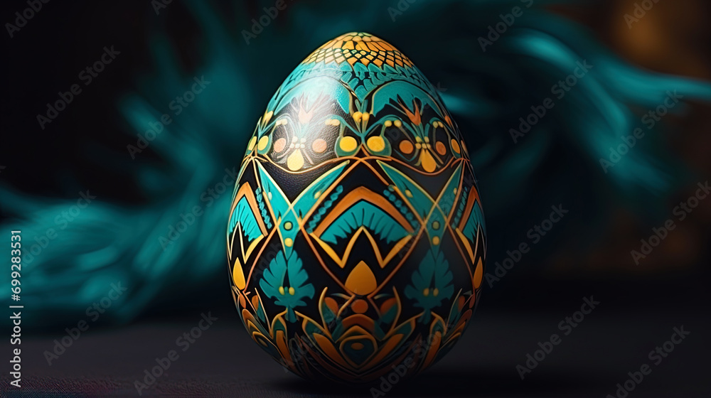 Easter egg with a geometric pattern in the style of Peys Easter egg with a geometric pattern in the style of Peys