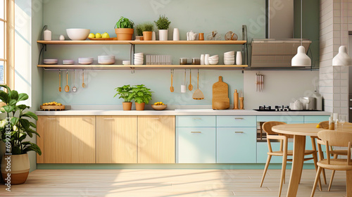 The Scandinavian kitchen with pastel shades and natural materials