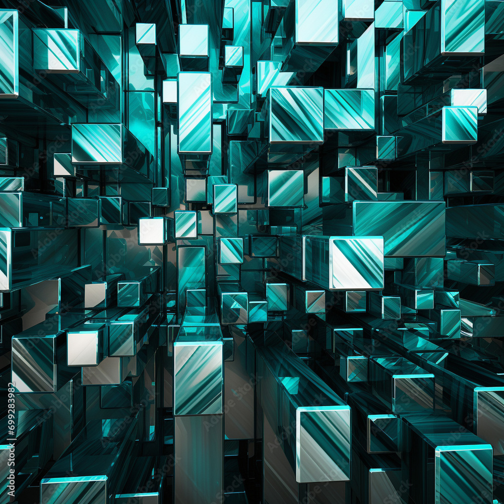 Silver Futuristic Pattern Futuristic patterns emerge as metallic silver and futuristic teal dance ...