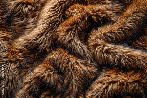 Wool Texture Fur Background: Warm Abstract Pattern of Soft and Fluffy Material - Nature-Inspired Skin Color - Created with Generative AI Tools