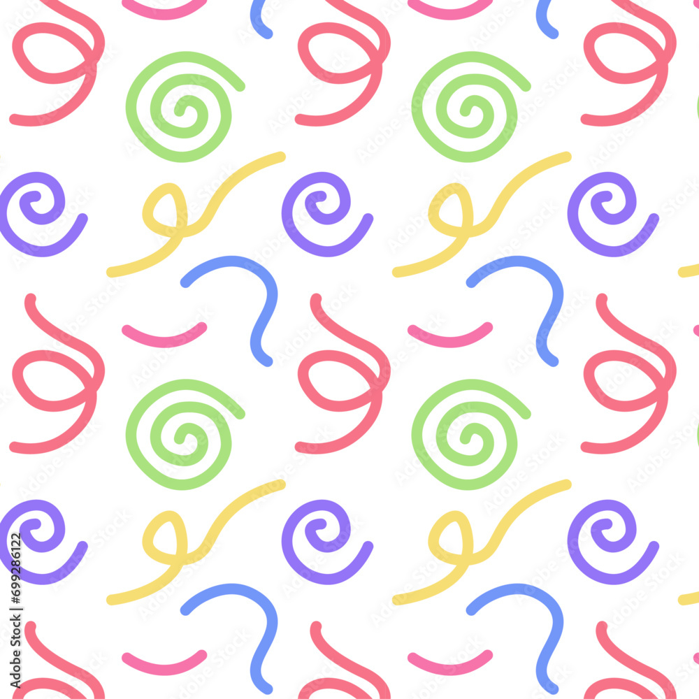 vector seamless pattern with bright cute elements lines, triangles, circles, curls, cute vector seamless pattern with bright cute elements lines, triangles, circles, curls, cute