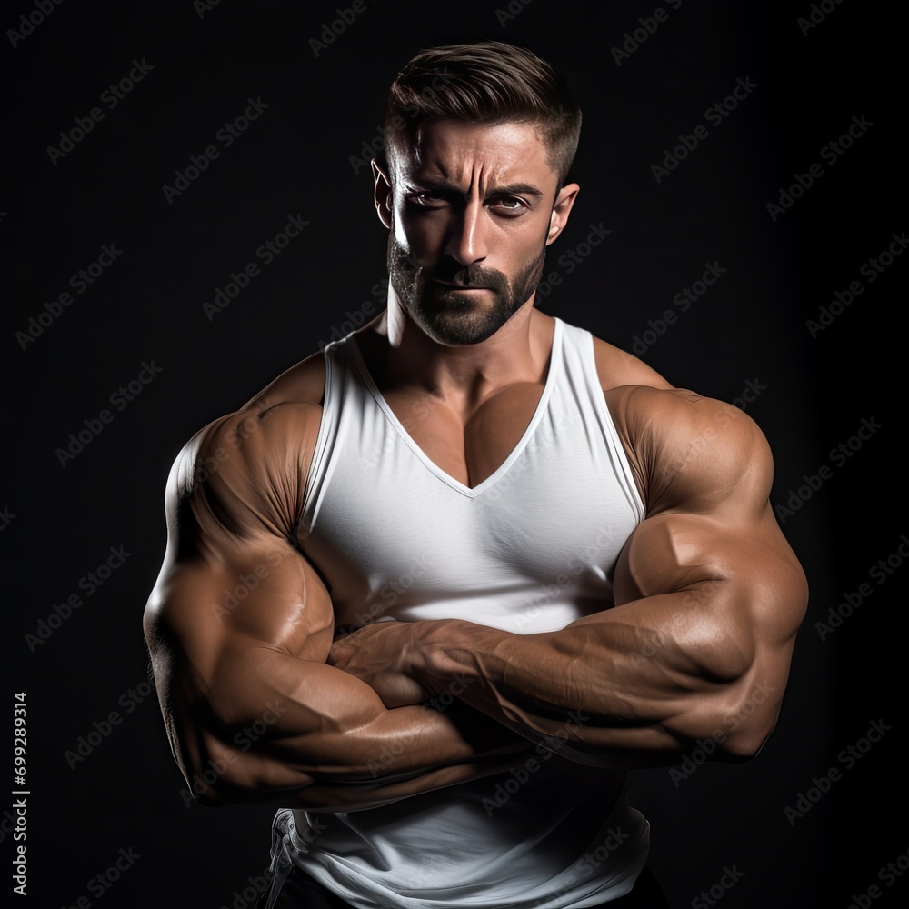 portrait of a man, muscles , body building