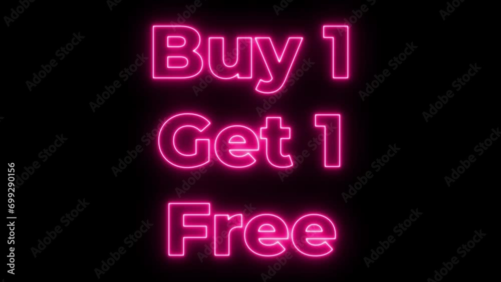 Pink Neon Buy1 Get1 Free flickering Animation. Pink Neon Buy1 Get1 Free flickering Animation.