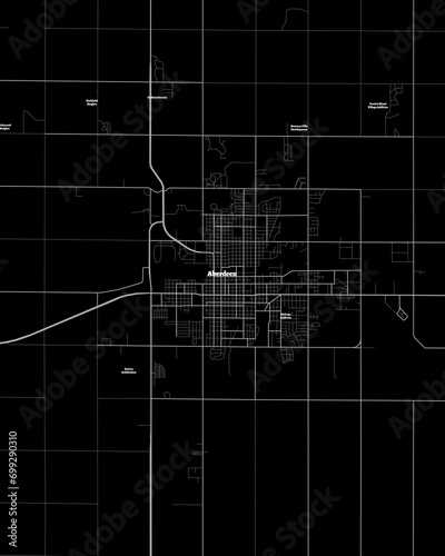 Aberdeen South Dakota Map, Detailed Dark Map of Aberdeen South Dakota photo