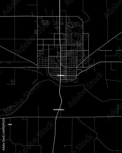 Yankton South Dakota Map, Detailed Dark Map of Yankton South Dakota photo