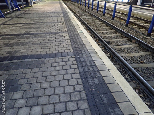 Fototapeta Naklejka Na Ścianę i Meble -  tram lines in a city railway