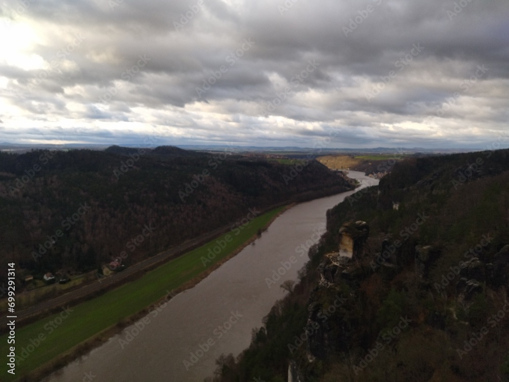 bastei views on elbe river in germany bastei views on elbe river in germany